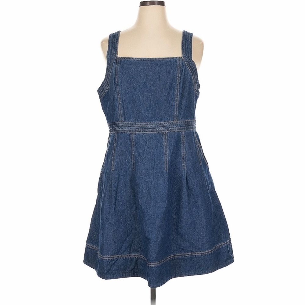 NWT Joie Denim Dress Size 10 Cotton Blend Sleeveless A-Line Mini